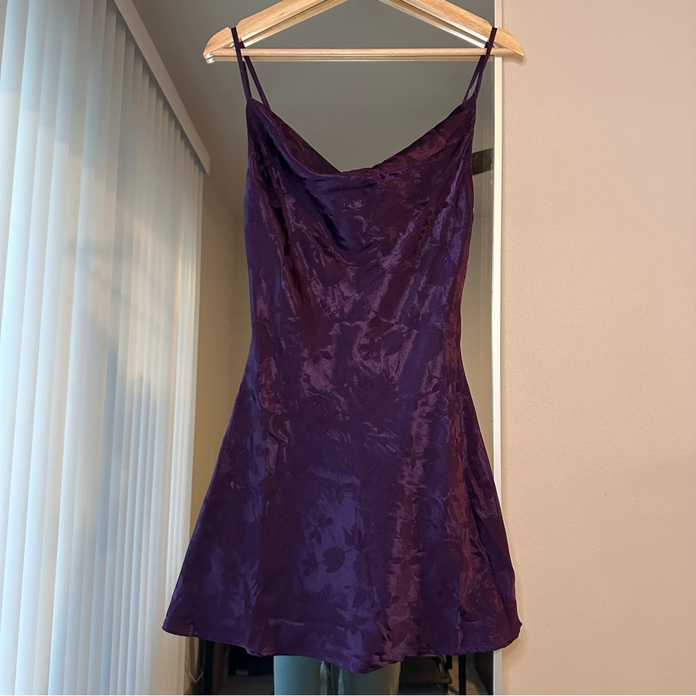 Lulu Satin Purple Slip Dress